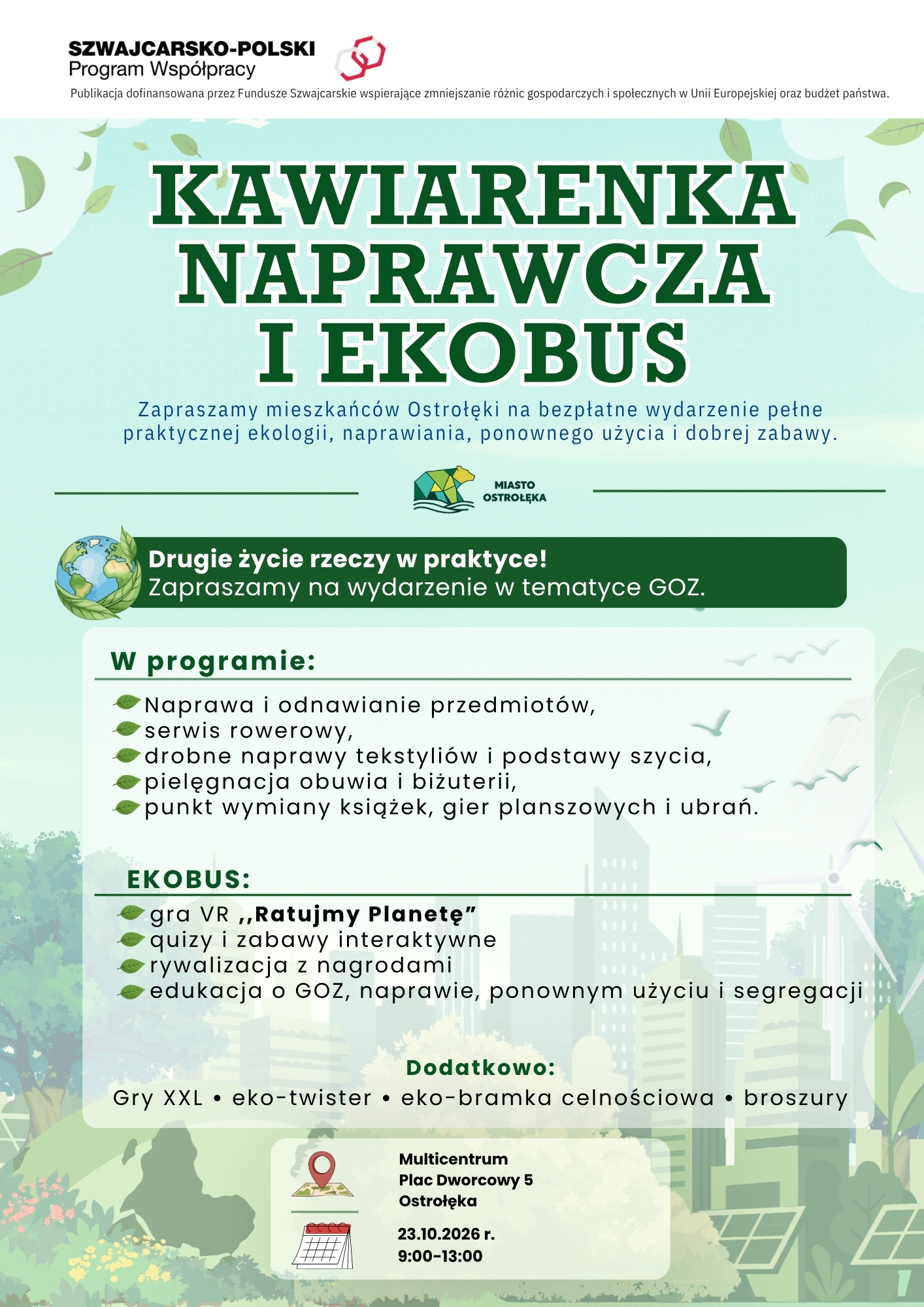 wydarzenie: Kawiarenka Naprawcza i EkoBus zawitają do Multicentrum!